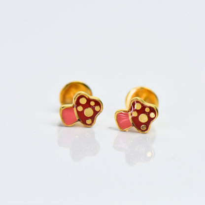Classic Mushroom Stud Earrings