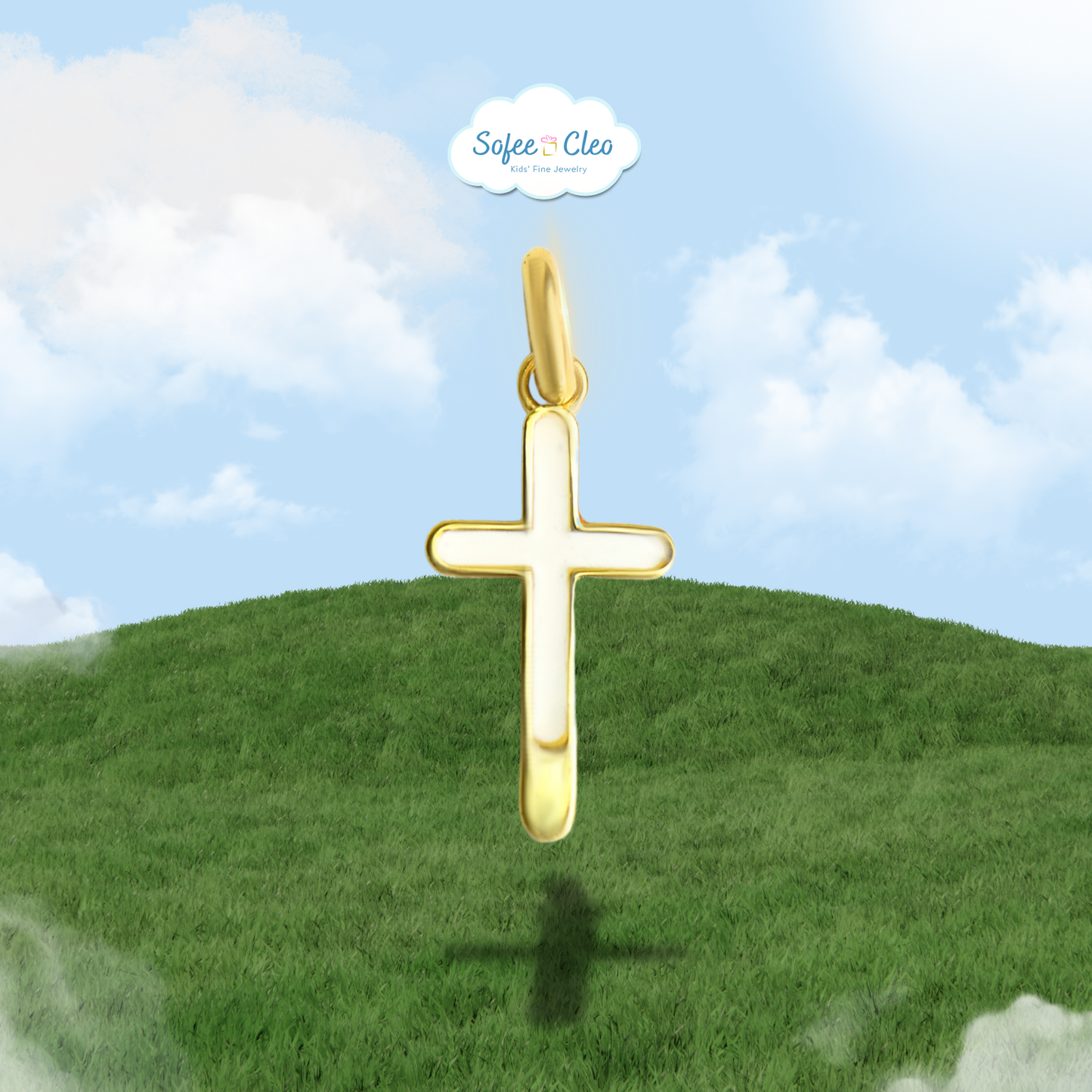 Classic White Enamel Cross Pendant