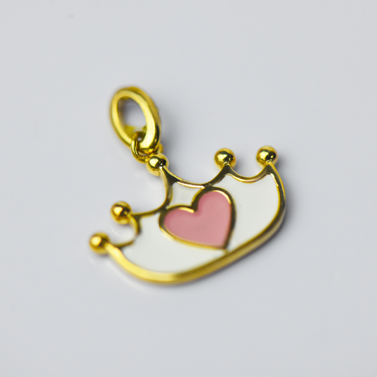 Classic Pink Heart Crown Pendant